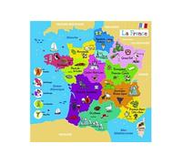 Puzzle en bois Carte de France - WDK - Moins de 100 pièces - Dès 3 ans