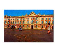 Puzzle France Place du Capitole Toulouse 100 pièces Puzzle pour Adultes et Famille Voyage Cadeau Souvenir 45,5x35,5CM