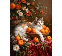 Puzzle Fruit Cat pour Adultes 120 Pièces, 25x20cm Puzzle 120 Pieces Adulte Jeu éducatif Défi Jouets, DIY Puzzles Classiques pour la Décoration Murale Maison