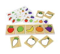 Puzzle Fruits et Légumes - Puzzle éducatif en bois assorti - Jouet éducatif pour tout-petits - Puzzle d'attribution de fruits et légumes - Jouet de puzzle coloré pour filles à partir de 3 ans