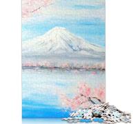 Puzzle Fuji Blossom, Jeu de Bricolage, Puzzle rectangulaire en Papier pour Cadeau d'anniversaire pour garçon ou Fille, 1000 pièces (75 x 50 cm)