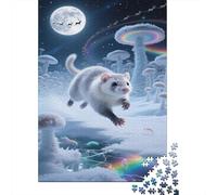Puzzle Furet 1000 Pieces pour Adultes,Paysage Fantastique Un Jeu De Dexérité Très Difficile Puzzle en Bois Jeu ÉduChatif Et Stimulant Un Jeu Cadeau Original 1000pcs (75x50cm)