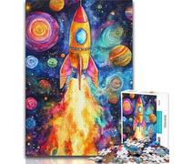 Puzzle Fusée Spatiale 1000 Pièces pour Adultes et Adolescents, Anti-Stress, Défi Difficile, Décoration d'Intérieur Unique et Cadeaux (38x26cm)