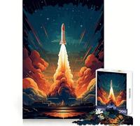 Puzzle fusée Spatiale Décollage pour Adolescents, 1000 pièces, Stimulation intellectuelle, Passe-Temps agréable, Bords réguliers, Cadeau mémorable (38x52cm)