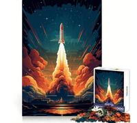 Puzzle fusée Spatiale Décollage pour Adultes, 1000 pièces, pour développer sa mémoire, se détendre et créer Un Cadeau Unique aux Bords Nets (50x75cm)