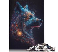 Puzzle Galactic Art Wolf 100% Carton recyclé de qualité supérieure pour Adultes et Enfants, Cadeaux d'halloween, 1 000 pièces (75 x 50 cm)