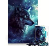 Puzzle Galaxie Loup dans l'espace pour Adolescents 1000 Pièces Jeu de Stimulation Mentale Pièces Découpées Nettement sans Bavures Facile à Apprendre Amusant en Famille (50x75cm)