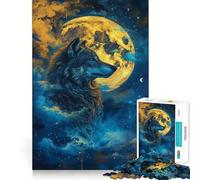 Puzzle Galaxie Loup dans l'espace pour Adultes 1000 Pièces Stimulation Mentale Jeu Découpe Précise Alignement Parfait Activité de Renforcement des Liens Sociaux pour Les Êtres Sociables (38x26cm)