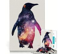 Puzzle Galaxie Silhouette Pingouin pour Adolescents, 1000 Pièces, Jeu de Réflexion Anti-Stress, Découpe Premium, Cadeau Exceptionnel (38x26cm)