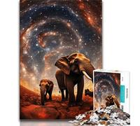 Puzzle Galaxies Éléphants 1000 pièces pour Adolescents, Anti-Stress, défi Difficile, décoration d'intérieur Unique et Cadeaux (50x75cm)