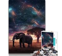 Puzzle Galaxies Éléphants 1000 pièces pour Adultes, Jeu Familial Anti-Stress, défi Difficile, Cadeaux du Père Noël Secret 50x75cm