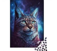 Puzzle Galaxy Animal Lynx, Puzzle rectangulaire en Papier à emboîter précis pour garçon ou Fille, Cadeaux de Noël, 300 pièces (40 x 28 cm)