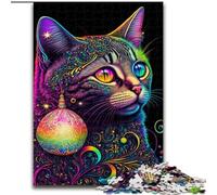 Puzzle Galaxy Art Cat 1000 pièces pour Adultes et Adolescents, Cadeau d'anniversaire pour Tuer Le Temps, décoration Murale pour Les 14 Ans et Plus (50x75cm)