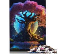 Puzzle Galaxy Art Cherry Tree, matériaux respectueux de l'environnement, Puzzle en Carton 100% recyclé pour Femmes et Hommes, Cadeau Unique, 1000 pièces (75 x 50 cm)
