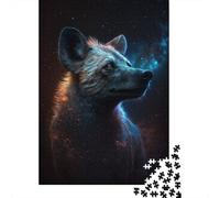 Puzzle Galaxy Art Hyène Africaine, Puzzle rectangulaire en Papier emboîtable précis pour Enfants Adultes, Cadeau Unique, 300 pièces (40 x 28 cm)