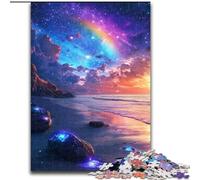 Puzzle Galaxy Beach Night View 1000 pièces pour Adolescents, à partir de 14 Ans, décoration Murale, Cadeaux Uniques pour Anniversaire et Noël (50x75cm)