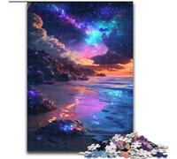Puzzle Galaxy Beach Night View 1000 pièces pour Adultes et Adolescents, Jeu Stimulant et Jeu en Famille, Collection d'artistes, Beaux-Arts pour Les 14 Ans et Plus (50x75cm)