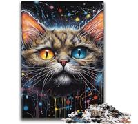 Puzzle Galaxy Cats 2000 pièces pour Adolescents, Anti-Stress, pour Passer Le Temps à la Maison, avec Affiche et fiche de Questions-réponses Assorties (70x100cm)