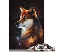 Puzzle Galaxy Colour Shiba Inu, décoration d'intérieur Unique, Puzzle en Carton 100% recyclé, pour garçon ou Fille, Cadeaux d'halloween, 1 000 pièces (75 x 50 cm)