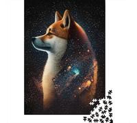 Puzzle Galaxy Colour Shiba Inu, Jeu de Bricolage, Puzzle en Carton de qualité supérieure pour Femmes et Hommes, Cadeaux d'halloween, 300 pièces (40 x 28 cm)