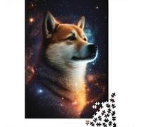 Puzzle Galaxy Colour Shiba Inu, matériaux respectueux de l'environnement, Puzzle en Carton 100% recyclé pour Femmes et Hommes, Cadeau Unique, 300 pièces (40 x 28 cm)