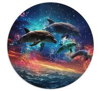 Puzzle Galaxy Dolphin 1000 pièces pour Adultes, pour Noël, Halloween, Pâques et Le Nouvel an (67,5x67,5cm)