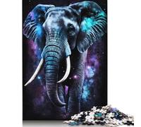 Puzzle Galaxy Elephant 100% Carton recyclé, rectangulaire, pour Adultes et Enfants, Cadeau de Noël, 1 000 pièces (75 x 50 cm)