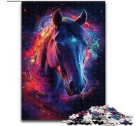 Puzzle Galaxy Horse 1000 pièces pour Adultes, Jeux éducatifs, Jouets à Faire soi-même avec Affiche et fiche de Questions Assorties (26x38cm)