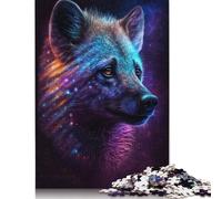 Puzzle Galaxy Hyène Africaine, matériaux respectueux de l'environnement, Puzzle en Carton 100% recyclé pour Enfants Adultes, Cadeau d'halloween, 1000 pièces (75 x 50 cm)