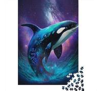 Puzzle Galaxy Killer Whale, Jeux créatifs, Puzzle en Carton 100% recyclé, pour Cadeaux de Noël pour Adultes, 1 000 pièces (38 x 26 cm)