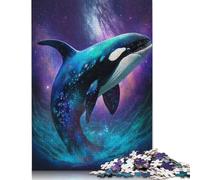 Puzzle Galaxy Killer Whale, matériaux respectueux de l'environnement, Puzzle en Carton 100% recyclé pour Femmes et Hommes, Cadeau Unique, 1000 pièces (75 x 50 cm)