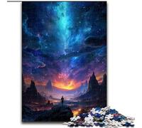 Puzzle Galaxy Néon 1000 pièces pour Adultes, Puzzle en Bois, Interaction familiale et défi cérébral, défi d'activité familiale 1000 pièces(50x75cm)