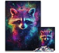 Puzzle Galaxy Raccoon 1000 pièces, Puzzle Difficile pour Adultes, décoration à Faire soi-même, défi cérébral, pour Adultes, Famille, Cadeau de Vacances 50x75cm/19,68x29,52 Pouces