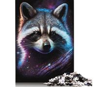 Puzzle Galaxy Raccoon, Jeu de Bricolage, Puzzle rectangulaire en Papier pour Cadeau d'anniversaire pour garçon ou Fille, 1000 pièces (75 x 50 cm)