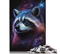 Puzzle Galaxy Raccoon, Jouets de décompression, Puzzle en Carton 100% recyclé pour Adultes et Adolescents, Cadeaux de Noël, 1000 pièces (75 x 50 cm)
