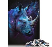 Puzzle Galaxy Rhinocéros 1000 pièces pour Adultes, Puzzle en Bois, Jeu éducatif, 1000 pièces (75 x 50 cm)
