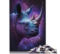 Puzzle Galaxy Rhinocéros 1000 pièces pour Adultes Puzzles en Bois Exercice cérébral Jeu de défi Divertissement Cadeaux Adolescents Activité familiale 1000 pièces (75 x 50 cm)