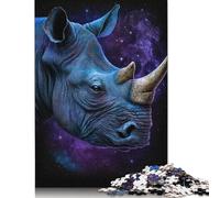 Puzzle Galaxy Rhinocéros, Jeu de Bricolage, Puzzle rectangulaire en Papier pour Cadeau d'anniversaire pour garçon ou Fille, 1000 pièces (75 x 50 cm)
