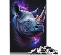 Puzzle Galaxy Rhinocéros, Jeu de Bricolage, Puzzle rectangulaire en Papier pour Cadeau d'anniversaire pour garçon ou Fille, 1000 pièces (75 x 50 cm)