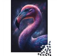 Puzzle Galaxy Space Flamingo, Stimulant et Stimulant, en Carton 100% recyclé, pour Adultes et Adolescents, Cadeau d'anniversaire, 300 pièces (40 x 28 cm)
