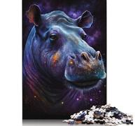 Puzzle Galaxy Space Hippo, Casse-tête en Carton 100% recyclé, pour Enfants et Adultes à partir de 12 Ans, Cadeaux de Noël, 1 000 pièces (38 x 26 cm)