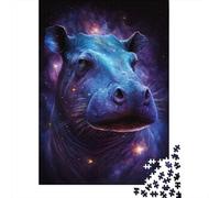 Puzzle Galaxy Space Hippo, Casse-tête en Carton 100% recyclé, pour Enfants et Adultes à partir de 12 Ans, Cadeaux de Noël, 1 000 pièces (38 x 26 cm)