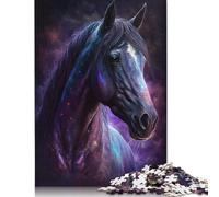 Puzzle Galaxy Space Horse 1000 pièces pour Adultes, matériaux respectueux de l'environnement, Puzzles sympas pour Adultes et Enfants, Cadeau de Noël 1000 pièces (75 x 50 cm)