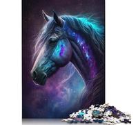 Puzzle Galaxy Space Horse, défi Difficile, Puzzle en Carton 100% recyclé, pour Femmes et Hommes, Cadeaux d'halloween, 1 000 pièces (75 x 50 cm)