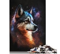 Puzzle Galaxy Space Husky, décoration d'intérieur Unique, Puzzle en Carton 100% recyclé, pour Cadeaux de Noël pour Adultes, 1 000 pièces (75 x 50 cm)
