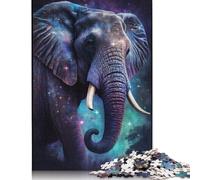 Puzzle Galaxy Star Elephant pour Adultes 1000 pièces Puzzle intéressant pour la réduction du Stress pour Enfants Cadeau de Noël 1000 pièces (75x50cm)