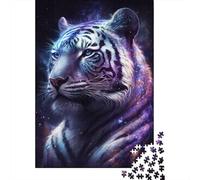 Puzzle Galaxy Tigre Blanc, Puzzle rectangulaire en Papier Rigide Difficile pour Enfants et Adultes, Cadeau Unique, 1000 pièces (38 x 26 cm)