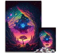 Puzzle Galaxy Tree 1000 pièces en Bois, pour Noël, Halloween, Pâques et Le Nouvel an 50x75cm/19,68x29,52 Pouces