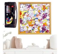 Puzzle Game - Rabbit Picture Frame Craft, Hand Painted Coloring Puzzle, Educational Kids Activity, Creative Art Toy | 6 12 Years Old Preschool Boys Girls Christmas Birthday Holiday Plane Travel Entert