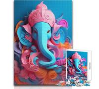 Puzzle Ganesha, Dieu de l'art, 1000 pièces pour Adultes - Jeu éducatif et Stimulant - Idée Cadeau Originale et mémorable - Dimensions:38x26cm